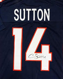 Courtland Sutton Autographed Blue Pro Style Jersey- JSA W Auth *4