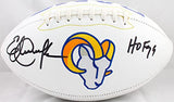 Eric Dickerson Autographed Los Angeles Rams Logo Football w/ HOF-Beckett W Holo