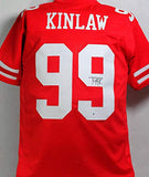 Javon Kinlaw Autographed Red Pro Style Jersey - Beckett W Auth *R9