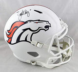 John Elway Autographed Denver Broncos F/S Flat White Helmet- JSA W Auth *Black