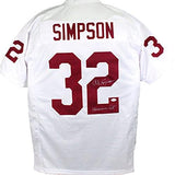 OJ Simpson Autographed White College Style Jersey w/ Heisman- JSA W *Silver