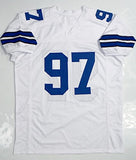 Taco Charlton Autographed White Pro Style Jersey- JSA Witnessed Auth