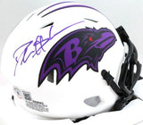 Deion Sanders Signed Baltimore Ravens Lunar Mini Helmet- Beckett W Holo *Purple