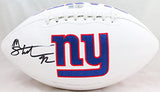 Michael Strahan Autographed New York Giants Logo Football-Beckett W Hologram