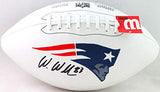 Wes Welker Autographed NE Patriots Wilson Logo Football- Beckett W *Black