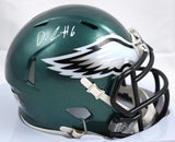 Devonta Smith Autographed Philadelphia Eagles Speed Mini Helmet- Fanatics *White