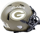 Christian Watson Signed Packers Salute to Service Speed Mini Helmet-BeckettWHolo