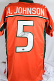 Andre Johnson Autographed Orange College Style Jersey - Beckett W Hologram