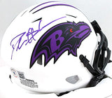 Deion Sanders Signed Baltimore Ravens Lunar Mini Helmet- Beckett W Holo *Purple