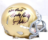 Rudy Ruettiger Sean Astin Signed Notre Dame Speed Mini Helmet W/Never Quit- BA W