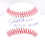 Jim Leyritz Signed Rawlings OML Baseball w/96,99,00 WS Champs- Beckett W Holo