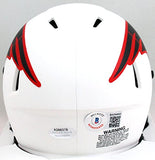 Corey Dillon Autographed Patriots Lunar Mini Helmet- Beckett Hologram *Red