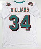 Ricky Williams Autographed White Pro Style Jersey- JSA Witnessed Auth *4 Up