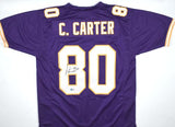 Cris Carter Autographed Purple Pro Style Jersey-Beckett W Hologram *Black