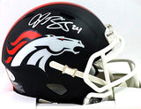 Champ Bailey Signed Broncos Flat Black Speed Mini Helmet - Beckett W *Silver