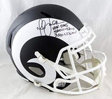 Marshall Faulk Signed LA Rams F/S Flat Black Speed Helmet- Beckett Auth *Black