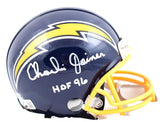 Charlie Joiner Autographed Chargers 74-87 Mini Helmet w/ HOF- Beckett W Holo