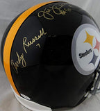 Ham Lambert Russell Autographed Steelers 63-76 F/S Helmet w/ HOF- JSA W *G