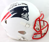 Randy Moss Signed Patriots F/S Flat White Authentic Helmet w/Insc-Beckett W Auth