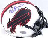 O.J. Simpson Autographed Buffalo Bills Lunar Speed Mini Helmet- JSA W *Blue