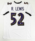 Ray Lewis Autographed White Pro Style Jersey - Beckett Auth *2