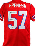 AJ Epenesa Autographed Red Pro Style Jersey w/ Bills Mafia- Beckett W *Black