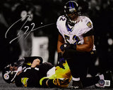 Ray Lewis Signed Baltimore Ravens 8x10 Over Roethlisberger Photo- Beckett W Holo