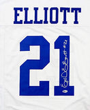 Ezekiel Elliott Autographed White Pro Style Jersey - Beckett W Auth *1