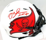 Mike Alstott Autographed Tampa Bay Bucs Lunar Speed Mini Helmet- Beckett W Holo