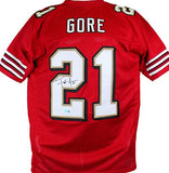 Frank Gore Autographed Red W/ Black & Gold Pro Style Jersey-Beckett W Hologram