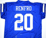 Mel Renfro Autographed Blue Pro Style Jersey w/HOF - Prova *Black *2