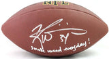 Ricky Williams Signed NFL Super Grip Football w/ SWED - Beckett W Auth *Silver