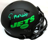 Elijah Moore Signed New York Jets Eclipse Speed Mini Helmet- Beckett W Hologram