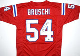 Tedy Bruschi Autographed Red Pro Style Jersey-Beckett W Hologram *Black *UP