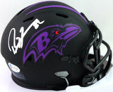 Ray Lewis Autographed Baltimore Ravens Eclipse Mini Helmet- Beckett W *Silver