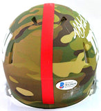 Michael Strahan Autographed New York Giants CAMO Speed Mini Helmet - Beckett W A