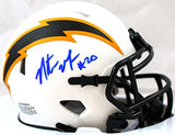 Natrone Means Autographed San Diego Chargers Lunar Speed Mini Helmet-Prova *Blue