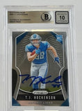 2019 Panini Prizm #364 T.J. Hockenson Auto Detroit Lions BAS Autograph 10