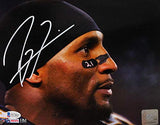 Ray Lewis Autographed Ravens 8x10 HM Face Close Up Photo - Beckett W Auth *White