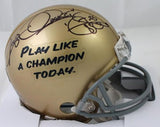 Raghib Rocket Ismail Autographed Notre Dame PLAC Mini Helmet w/Insc- Prova Auth