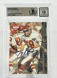 1995 Collector's Edge Excalibur #107 Joe Montana Auto KC Chiefs BAS Autograph 10