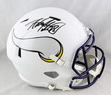 Adrian Peterson Signed Vikings F/S Flat White Speed Helmet- Beckett Auth *Black