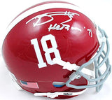 Bryce Young Autographed Alabama Crimson Tide Schutt Mini w/Heisman-BeckettW Holo