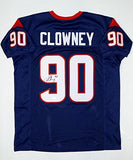 Jadeveon Clowney Autographed Blue Pro Style Jersey- JSA Witnessed Authenticated