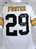 Barry Foster Autographed White Pro Style Jersey w/ NFL's Other Barry - Prova