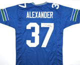 Shaun Alexander Autographed TB Blue Pro Style Jersey - Beckett W Hologram *Black