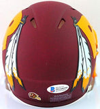 John Riggins Signed Washington AMP Speed Mini Helmet- Beckett W Auth *Silver