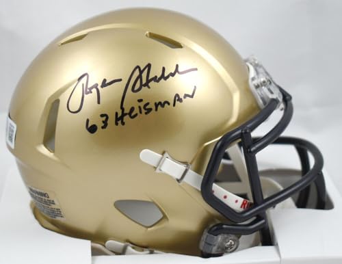 Roger Staubach Signed Navy Midshipmen Speed Mini Helmet w/Heisman-Beckett W Holo *Black