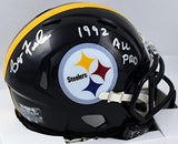 Barry Foster Signed Pittsburgh Steelers Speed Mini Helmet w/92 All Pro-Prova