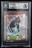 1999 Bowman Chrome #27 Ray Lewis Baltimore Ravens BAS Autograph 10